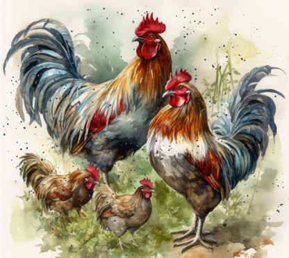 TUMBLER | Rise & Shine Rooster Tumbler – 20oz Farmhouse Watercolor Collection